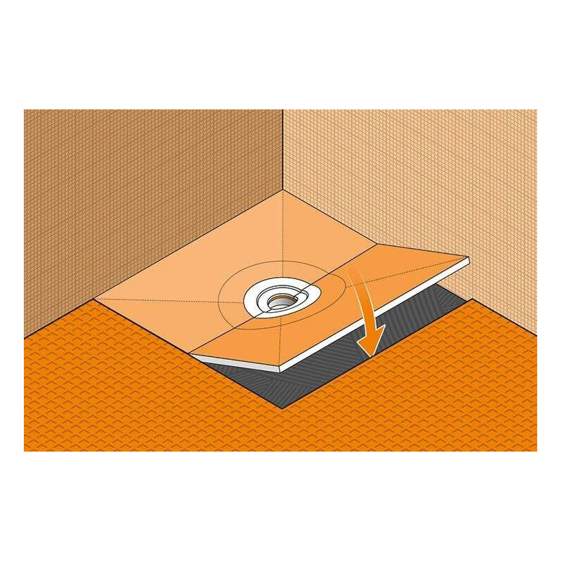 Receveur centré avec pente KERDISHOWERT SCHLUTER